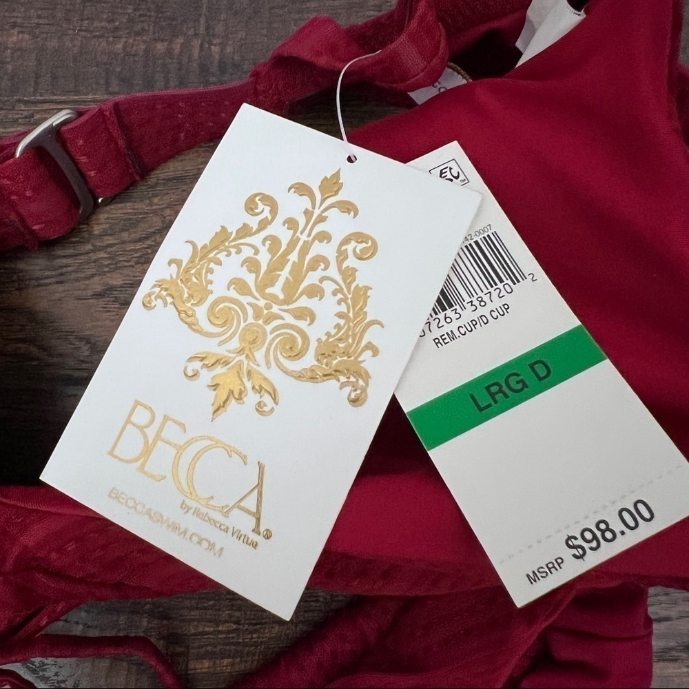 BECCA two piece Bikini set top and bottom both size large - Picture 8 of 8